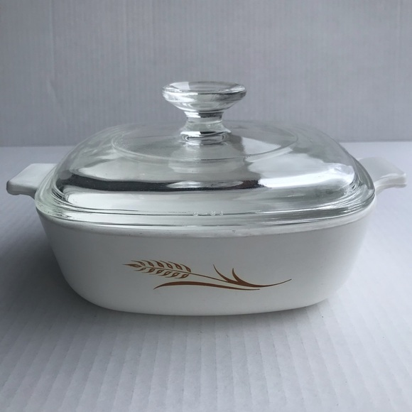 Vintage Corningware 1 qt Casserole Dish W-1-B Wheat Pattern - Picture 2 of 6